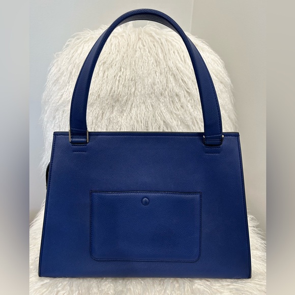 CELINE EDGE MEDIUM TOP HANDLE BAG - PRISTINE CONDITION - BLUE LEATHER - Picture 4 of 11